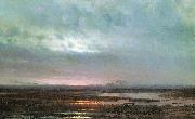 Sundown over a marsh,